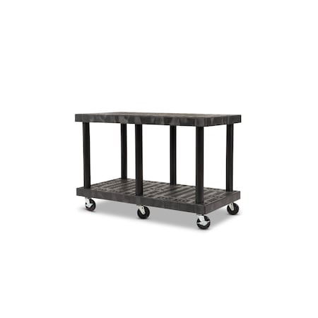 Modular-Kart, Recycled HDPE, 650 lb Load Capacity, 2 Shelves, 36 in L, 36 in W, 32 in H