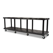 Modular-Kart, Recycled HDPE, 1200 lb Load Capacity, 2 Shelves, 96 in L, 24 in W, 32 in H