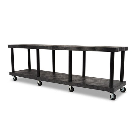 Modular-Kart, Recycled HDPE, 1200 lb Load Capacity, 2 Shelves, 96 in L, 24 in W, 32 in H