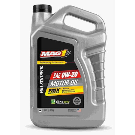 Engine Oil, 0W-20, Synthetic, 5 Qt.