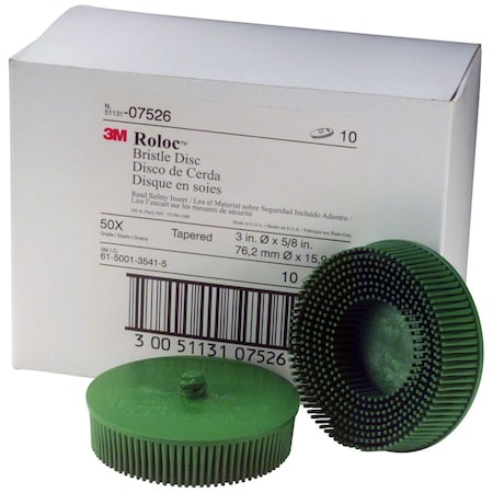 Scotch-Brite Roloc Bristle Discs 50 Grit Coarse Green,3"