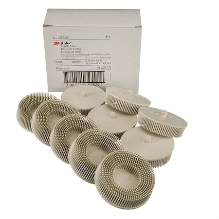 Scoth-Brite Roloc Bristle Discs 120 Grit Fine White,3"