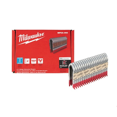 Cable Staples, 9 ga, Diamond Crown, 2 in Leg L, Aluminum, 960 PK