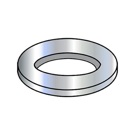Flat Washer, ,Steel Zinc Plated Finish, 8000 PK