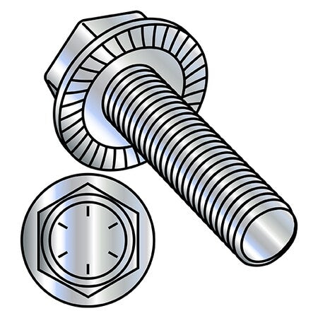 Grade 8, 1/4"-20 Flange Bolt, Zinc Plated 3/4 in L, 2500 PK