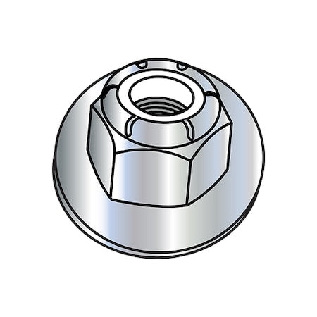 Flange Nut, 1/2"-13, Nylon, Zinc Plated, 0.75 in Hex Wd, 300 PK
