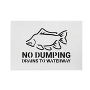 Storm Drain Stencil, Message, Various Font, Polyethylene, White, 3 Pieces