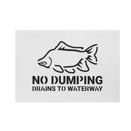 Storm Drain Stencil, Message, Various Font, Polyethylene, White, 3 Pieces