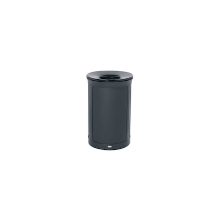 Enhance(TM) 23 gal Round Indoor Metal Can, Black, None, Metal, 20 9/16 in