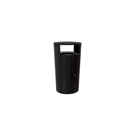 Resist(R) 45 gal Round Outdoor Can, Black, None, Metal, 29 3/16 in