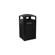Landmark Series(R) 50 gal Square Outdoor Can, Black, None, Plastic, 26 in