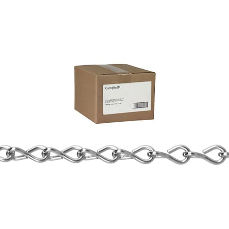 No 10 Single Steel Jack Chain, Zinc Plated, 100' per Carton