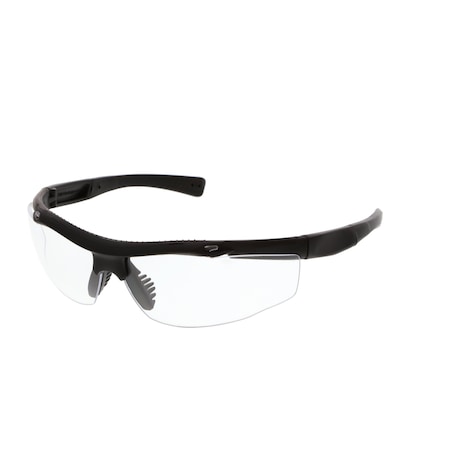 Tactical (T122), Safety Glasses, Anti-Fog, Clear Lens, Black Frame, Half Frame