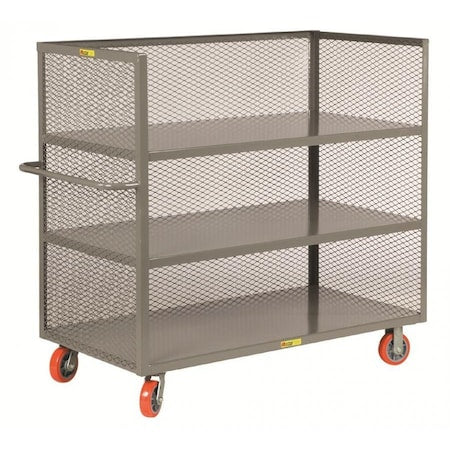 Stock Cart, 12 ga. Steel, 3600 lb Load Capacity, 3 Shelves, 24-1/2" W, 57" H