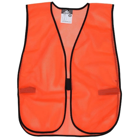 Safety Vest,Orange,Polyester Mesh