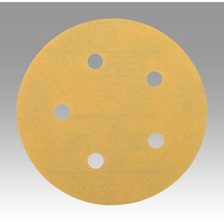 Gold Film Disc, 5 in Dia, Aluminum Oxide, P320 Grit