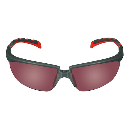Series 2000, Safety Glasses, Anti-scratch, Red Mirror Lens, Gray/Red Frame, 20 PK