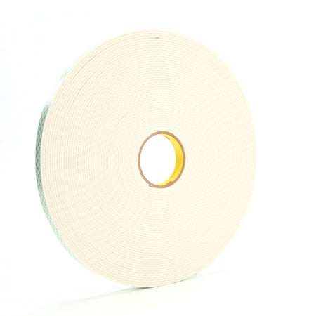 Double-Sided Foam Tape, 3/4 in W, 36 yd L, 1/8 in, Polyurethane Foam, Double-Sided, 12 PK