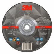 Depressed Center Grinding Wheel, Type 27, 6 in Dia, 0.25 in Thick, 5/8"-11 Arbor Hole Size, Ceramic