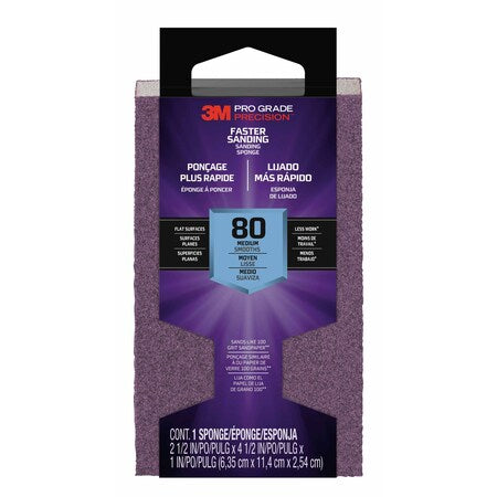 Sanding Sponge,Medium,2 1/2"L,4 1/2"W