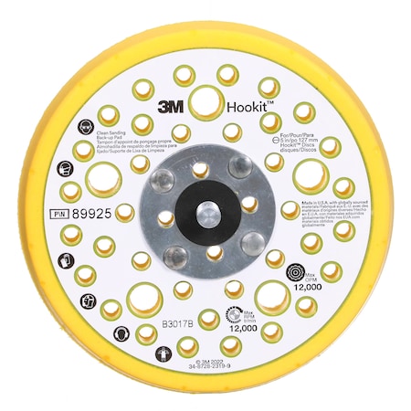 Hook-and-Loop Disc Backup Pad,5 in Dia