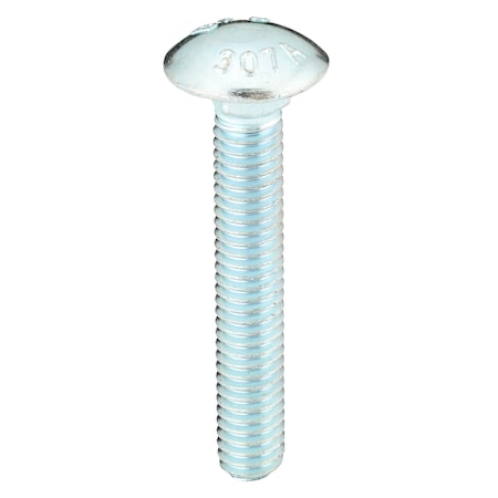 Carriage Bolt, Square Neck, 5/16"-18, 2 in L, Steel, Grade 2, Zinc Plated, 100 PK