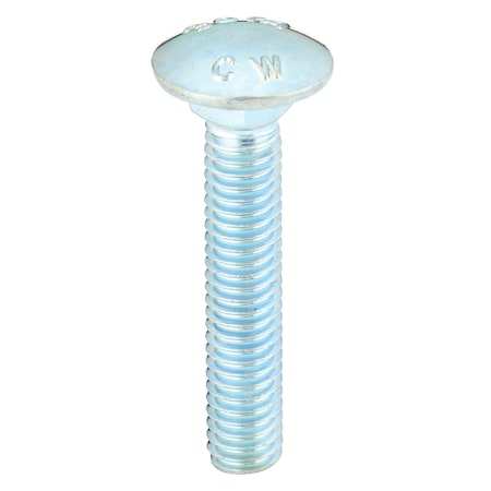 Carriage Bolt, Square Neck, 5/16"-18, 1-3/4 in L, Steel, Grade 2, Zinc Plated, 100 PK