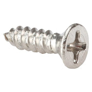 Sheet Metal Screw, #6 x 1/2 in, Plain 18-8 Stainless Steel Flat Head Phillips Drive, 100 PK
