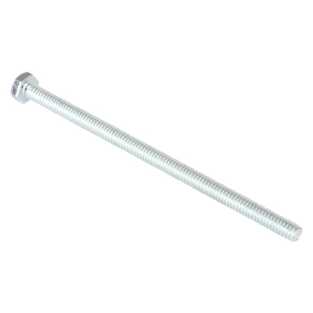 Grade A307, 1/4"-20 Hex Head Tap Bolt, Zinc Plated Steel, 5 in L, 25 PK