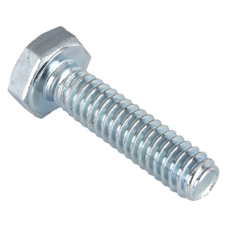 Grade 5, 1/4"-20 Hex Head Cap Screw, Zinc Plated Steel, 1 in L, 100 PK