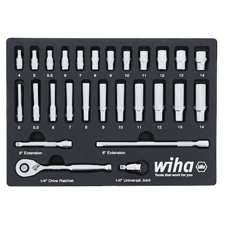 Professional Socket Tray,1/4" Drive 27