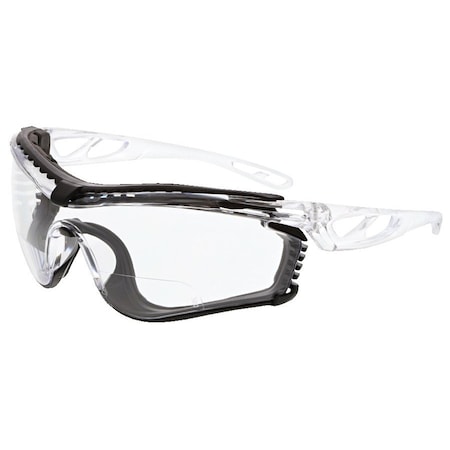 Checklite(R) CL5 Bifocal Safety Glasses, Clear Wraparound Frame, 1.0 Diopter, Clear Lens, Universal