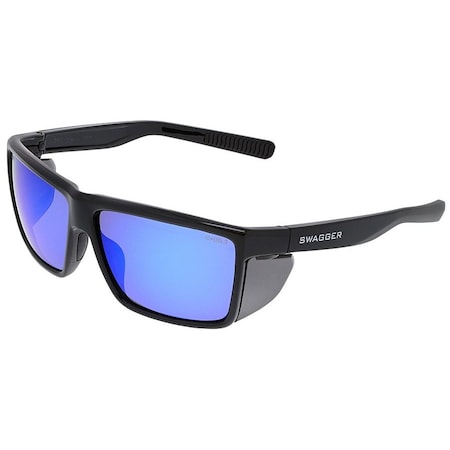 Swagger (SR2), Safety Glasses, Anti-Scratch, Gray Lens, Black Frame, Full-Frame