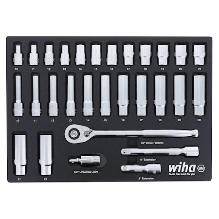 Pro Standard Deep Socket Tray,1/2" Drive