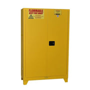Hazardous Material Storage Cabinet, 60 gal, 5 Shelves, Steel, 43 in W x 69 in H x 18 in D, Yellow