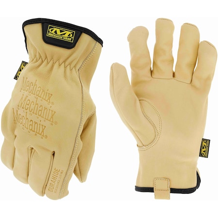 Durahide Cow Driver Water-Resistant Leather Work Gloves (XL, Brown)