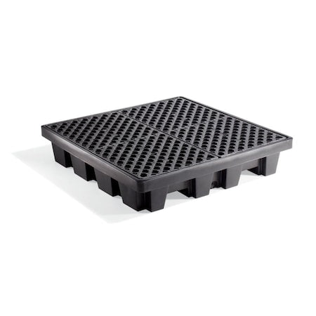 PIG 4-Drum Poly Spill Containment Pallet With Drain 51" L x 51" W x 10" H