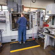 TuffGrit Diamond Plate Anti-Fatigue Mat, 3'x5', Black with Yellow Border