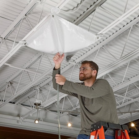 PIG Magnetic Roof Leak Diverter Tarp White 30" L x 30" W