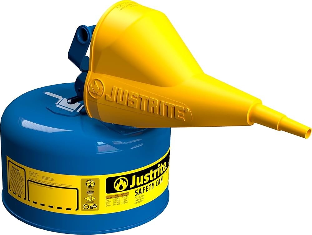 Drum can w/ funnel attachment, 1-gallon