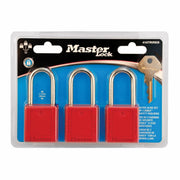 LOTO padlock set, red, 6/pk keyed alike