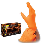 Orange Lightning — Orange 6 mil Nitrile PF Exam Glove, Size L (case of 1,000)