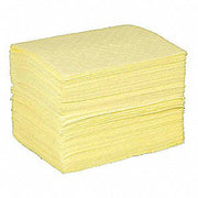 Hazmat absorbent pads, yellow, 15"×17", 100/pk