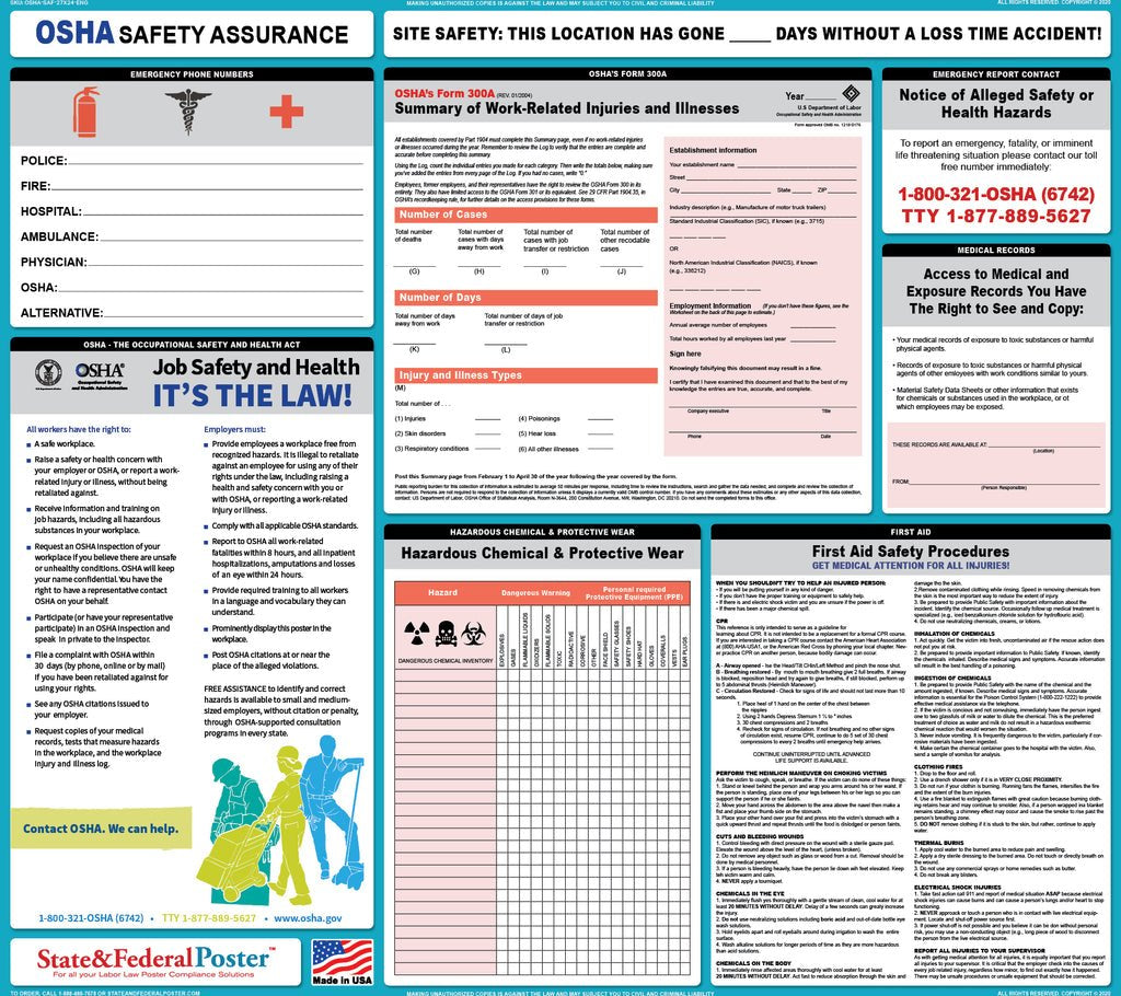 OSHA-required workplace safety poster set