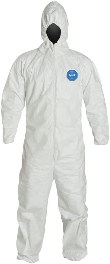 Tyvek hooded coveralls, 2XL, 25/case