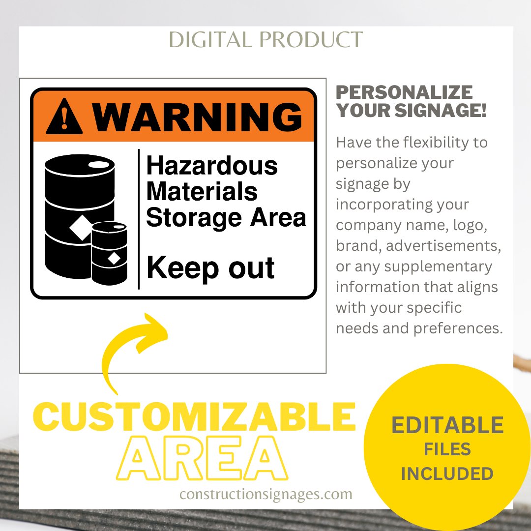"Hazmat in Storage" DOT-compliant signage