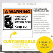"Hazmat in Storage" DOT-compliant signage
