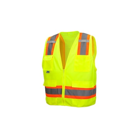 Safety Vest, Hi-Vis, Lime, 3XL