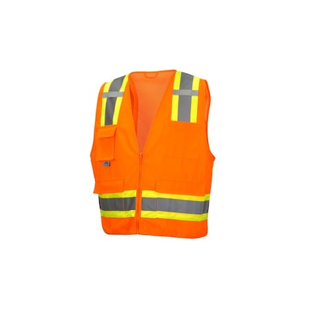 Safety Vest, Hi-Vis, Orange, 3XL