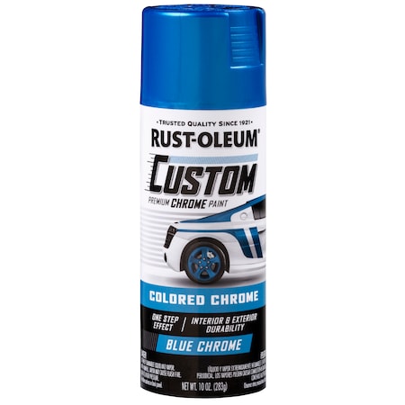 Automotive Premium Custom Chrome Lacquer Spray Paint, Blue, 10 oz.